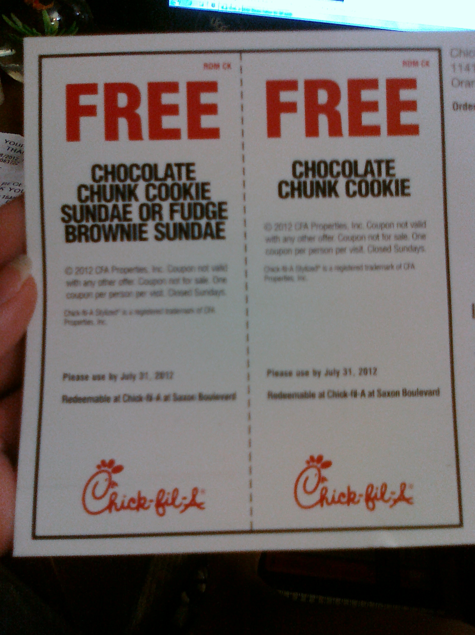 Look in Your Mail Free ChickFilA Dessert Coupons ShopaholicSavers